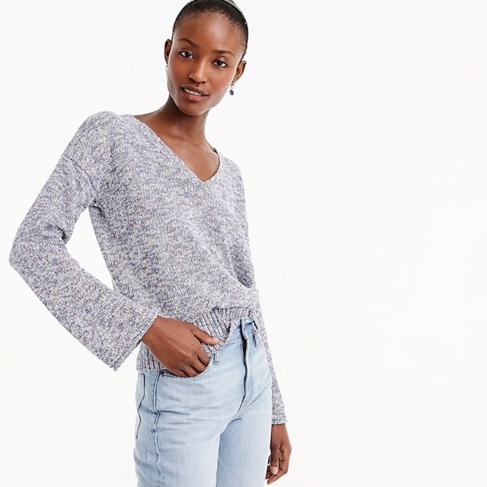 J crew flared sleeve swing sweater in rose. Sz xl